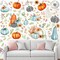 82 Pcs Fall Window Wall Sticker Thanksgiving Autumn Harvest Watercolor